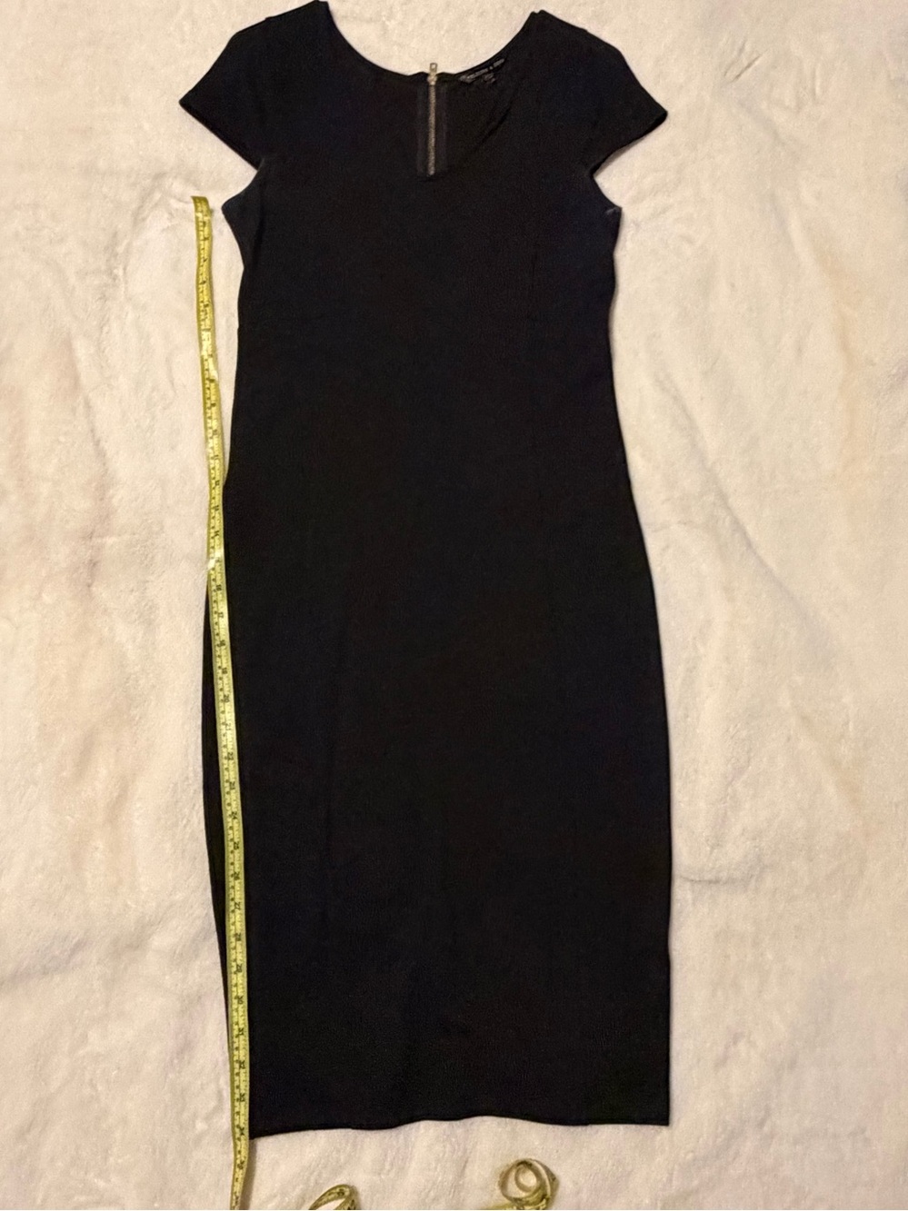 Felicity & Coco Black Midi Cap-Sleeve Bodycon Dress